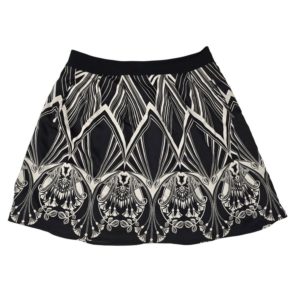 Worthington Womens Sz 16 Geometric Floral Mandala A-Line Skirt Pockets Artsy
